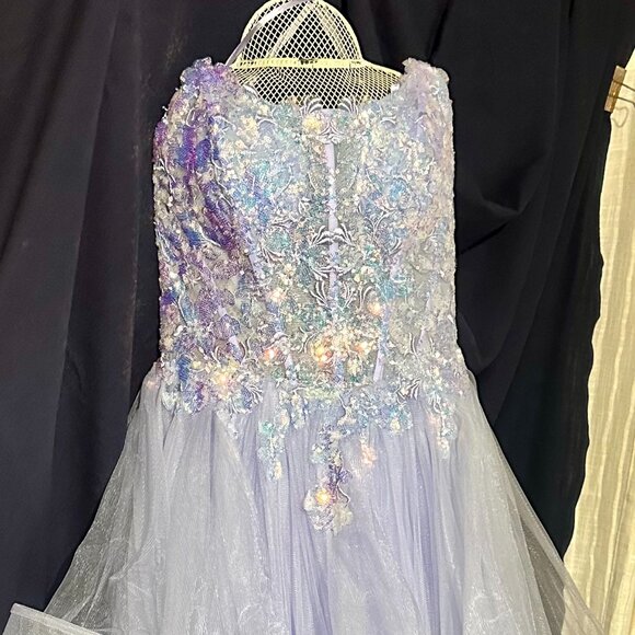 Stacees Lavender Sequined Prom Dress Size 0 New w/ Tags - Picture 1 of 10